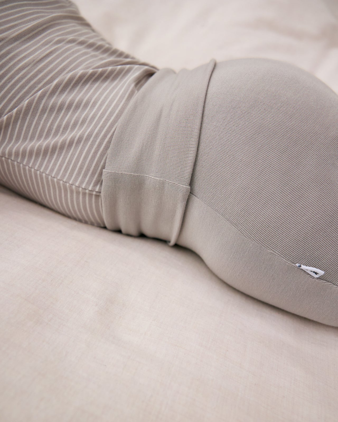 Close up of the waist band on the Dove Gray Fold-Over Legging