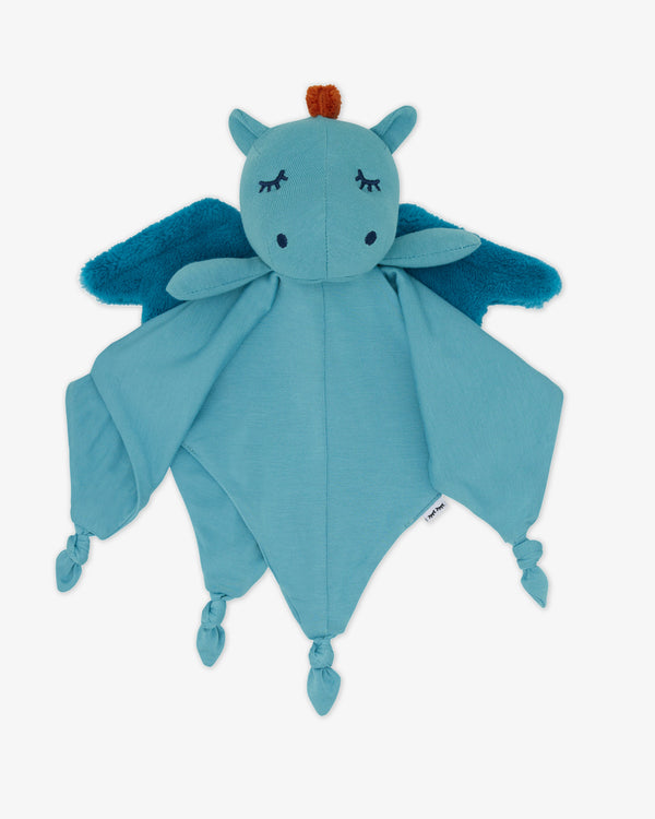 Flat lay of the Spark the Dragon Sleepyhead Lovey