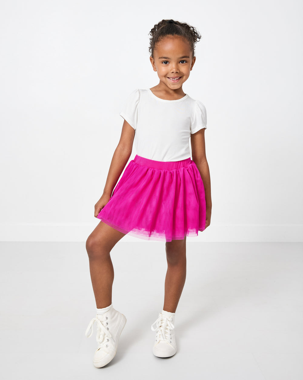 Girl wearing the Electric Fuchsia Tutu Skirt
