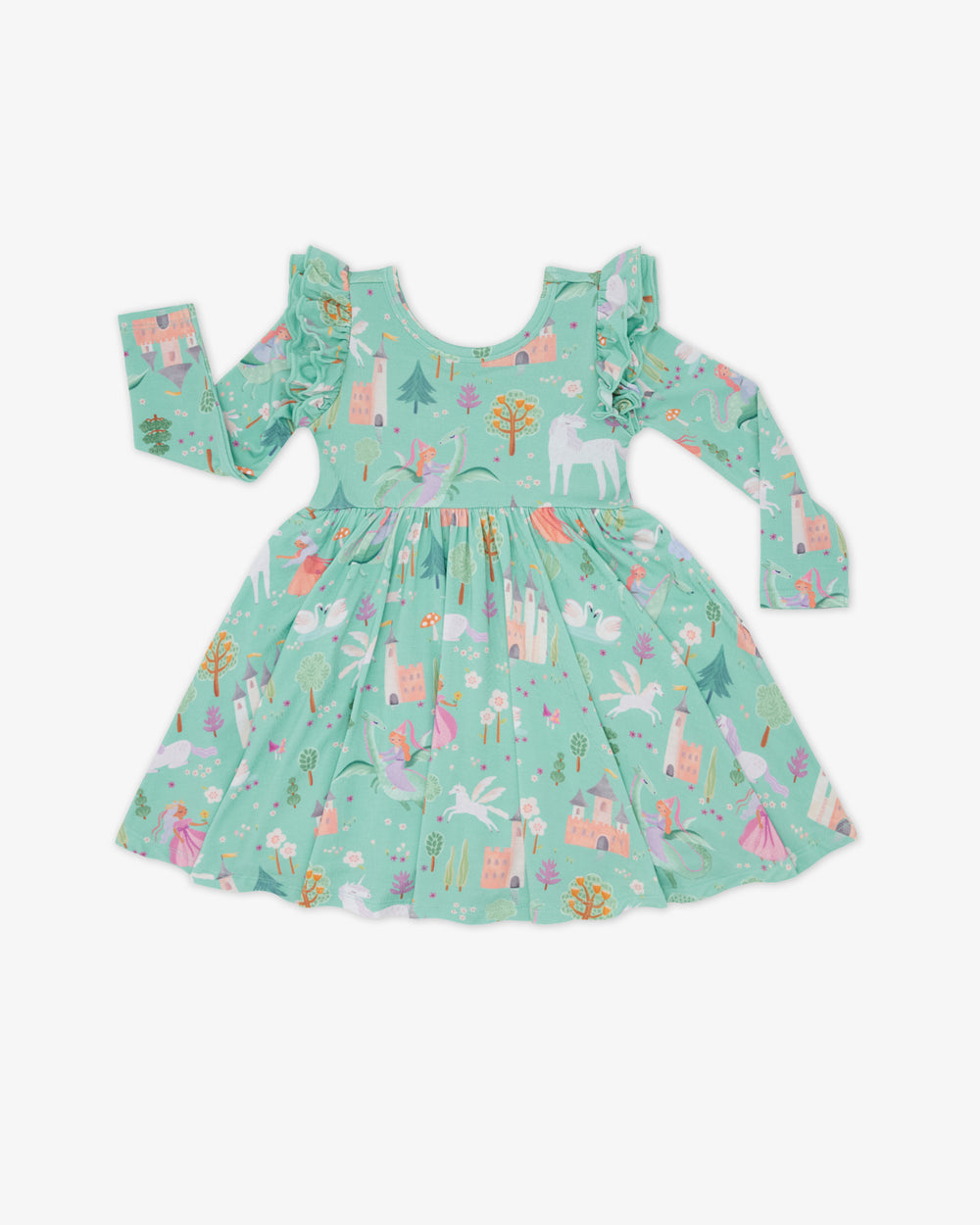 Flat lay of the Enchanted Fairytale Flutter Twirl Dress