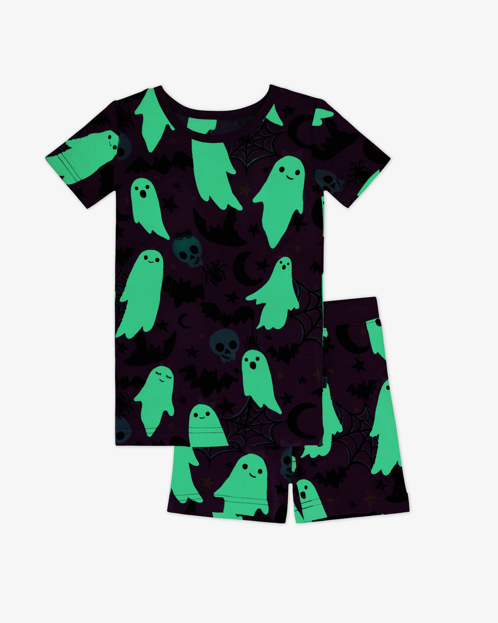 Pink Frightful Friends Two-Piece Short Sleeve & Shorts Pajama Set