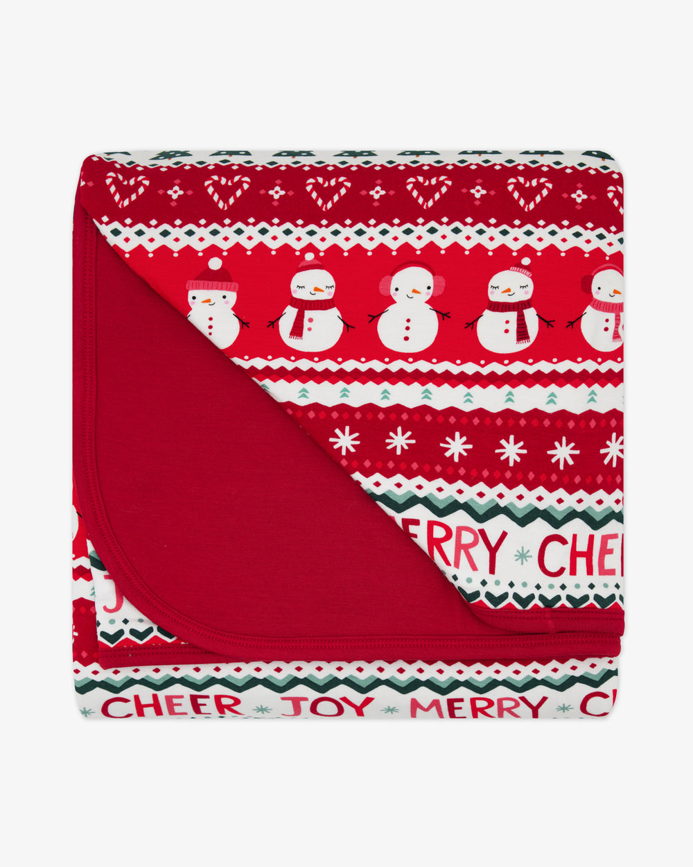 Flat lay of the Festive Fair Isle Large Cloud Blanket®