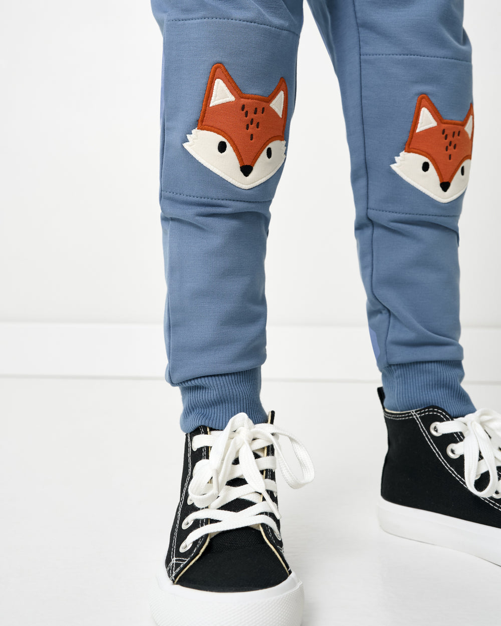 Close up of the knee patches on the Fox Knee Patch Jogger