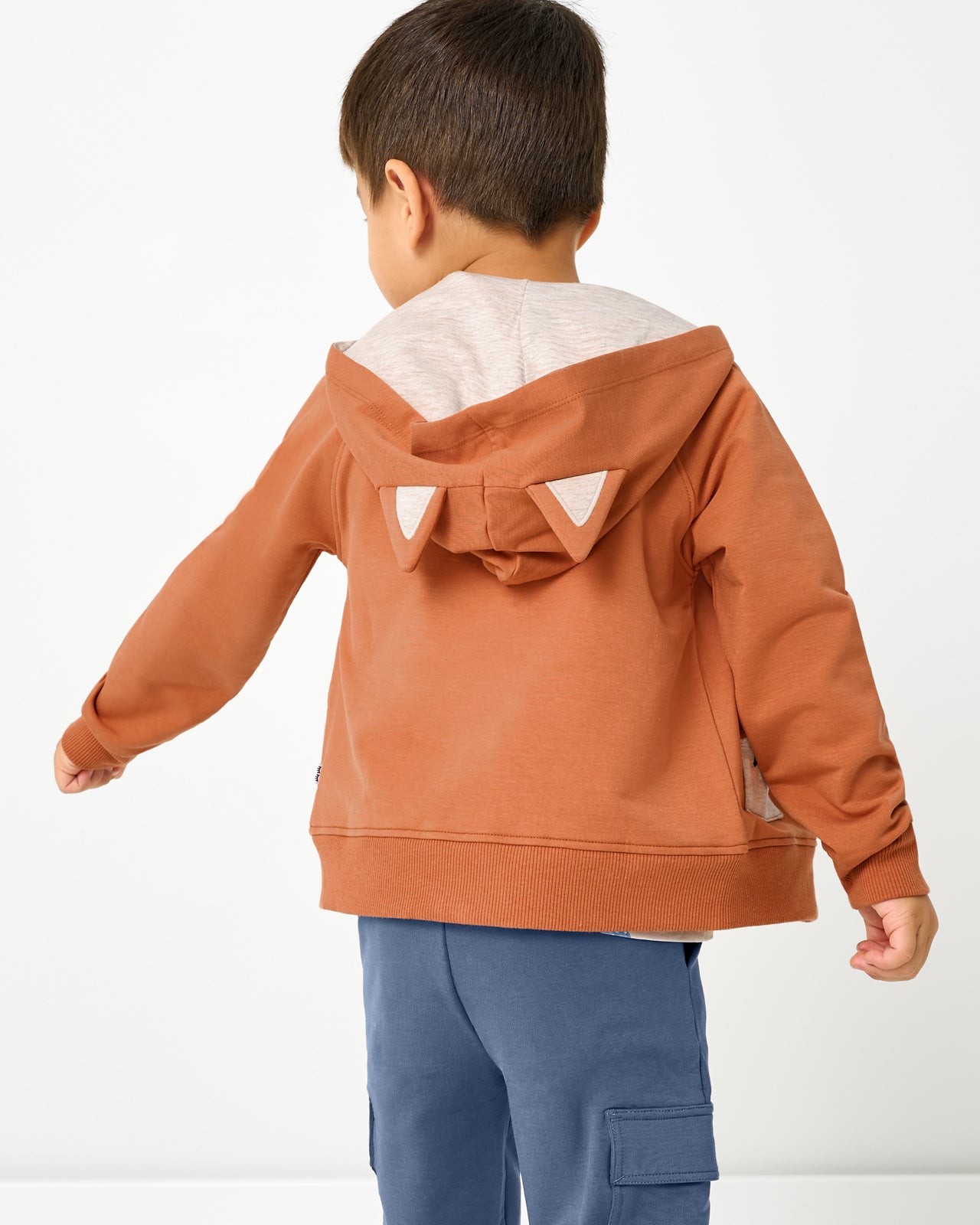 Back view of the Fox Zip Hoodie