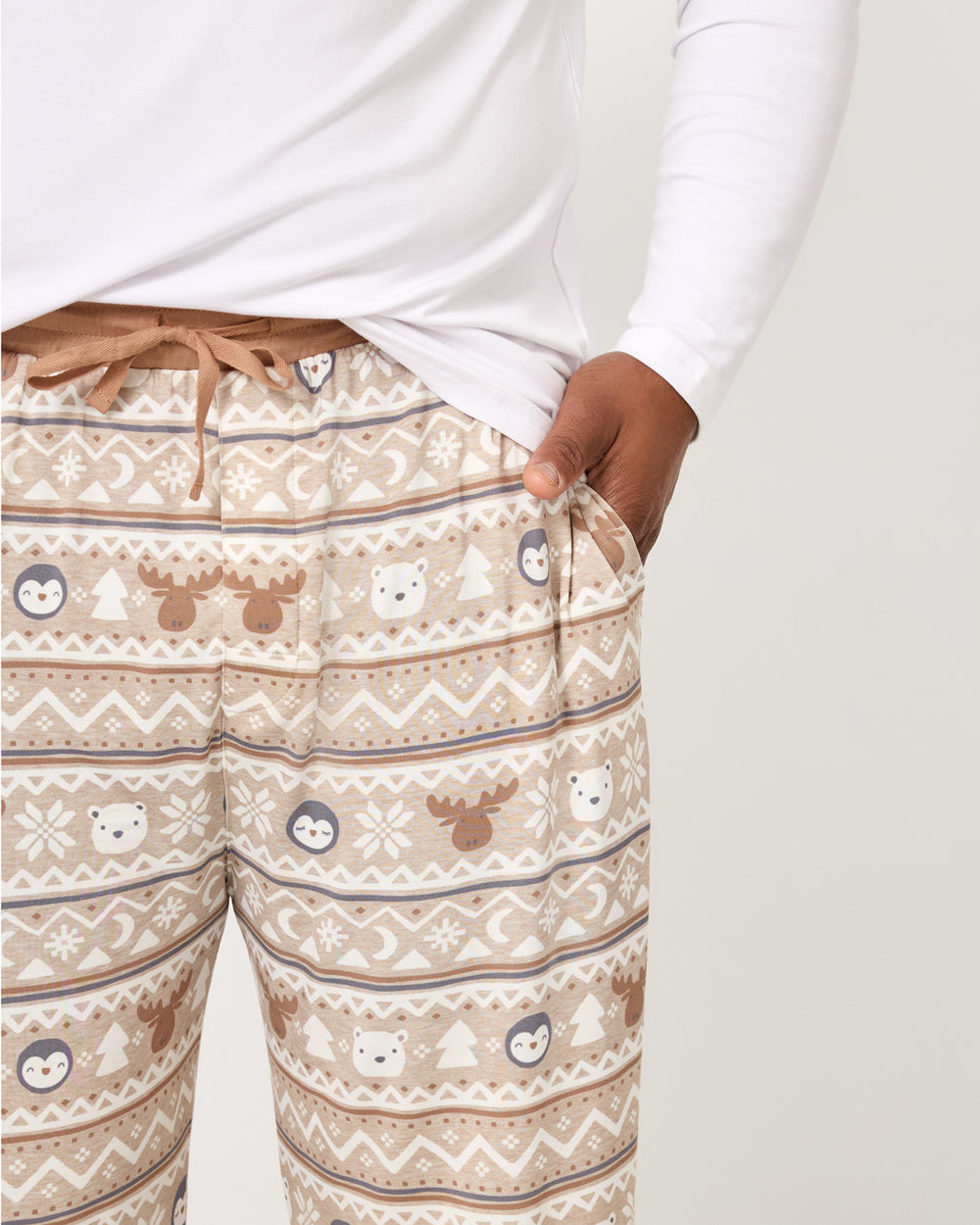 Close up of the pocket detail on the Frosty Fair Isle Men's Pajama Pants