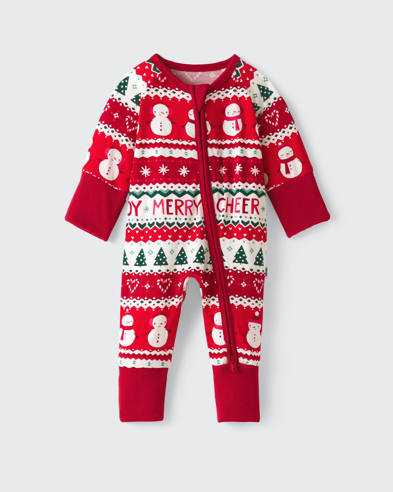 Flat lay of the Festive Fair Isle Zippy