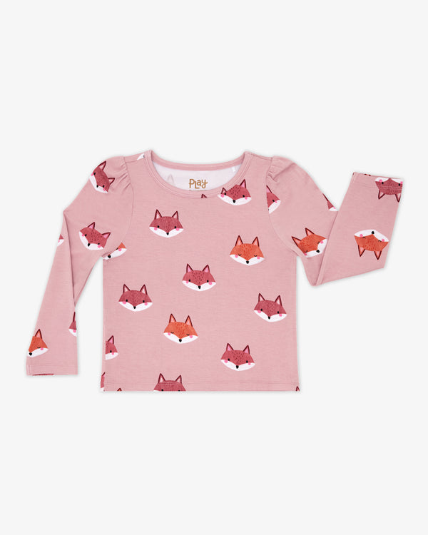 Flat lay of the Fox Tracks Puff Sleeve Tee