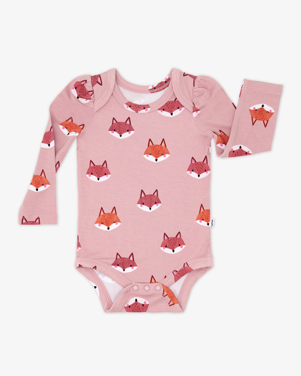 Flat lay of the Fox Tracks Puff Sleeve Bodysuit