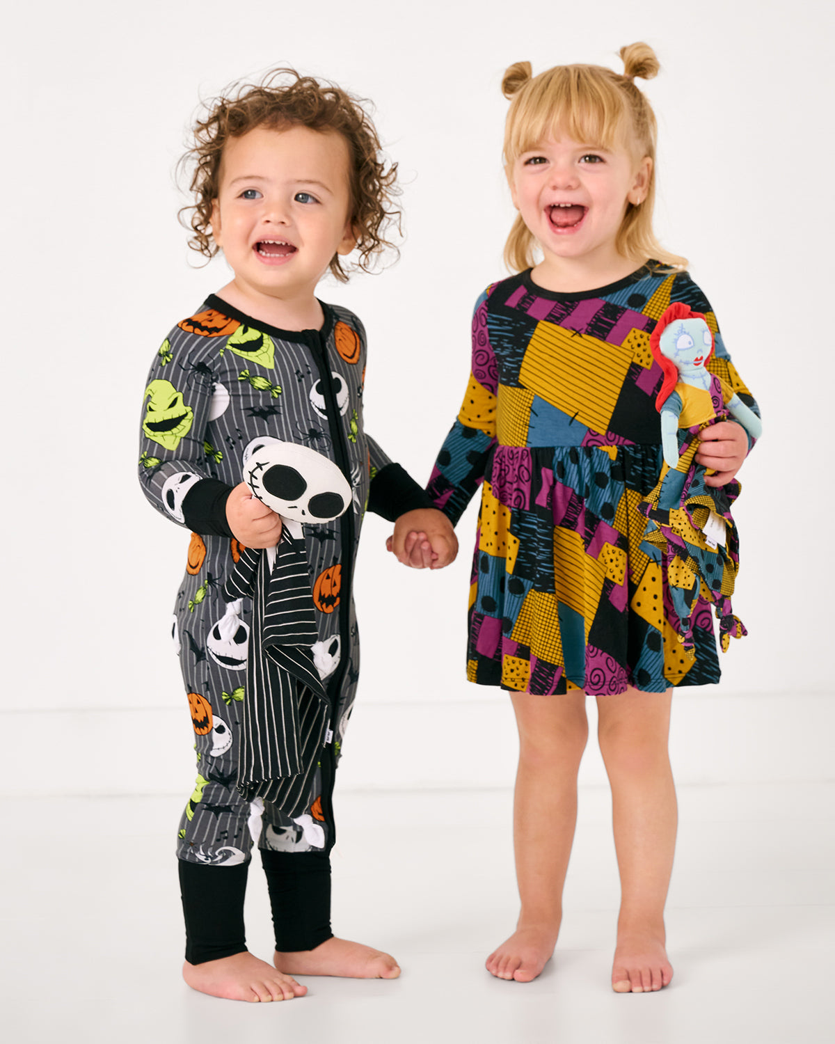 Two children wearing styles from the Halloween Collection