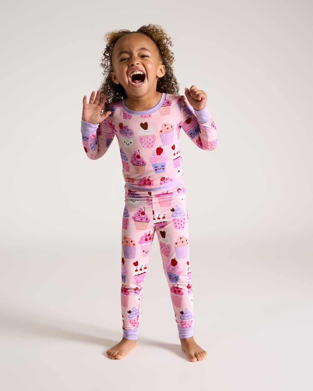 Alternate girl wearing the Cupcake Kisses Two-Piece Pajama Set