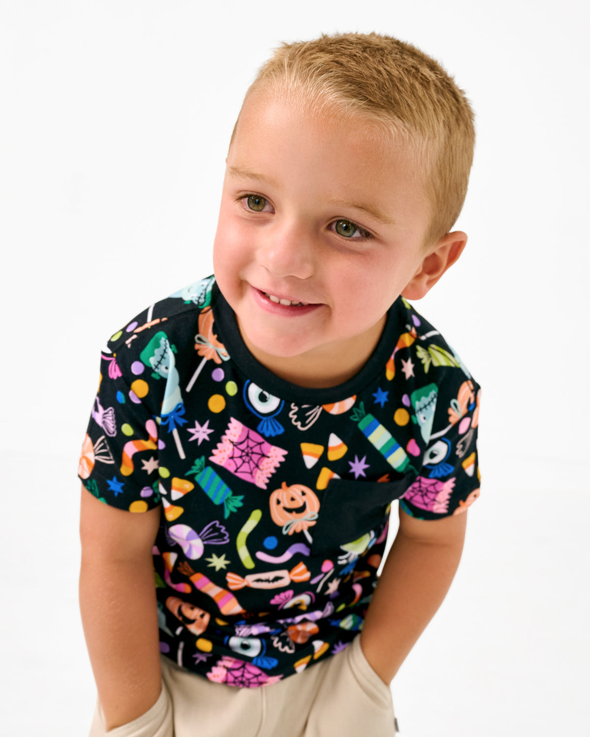 Child wearing the Halloween Haul Relaxed Pocket Tee