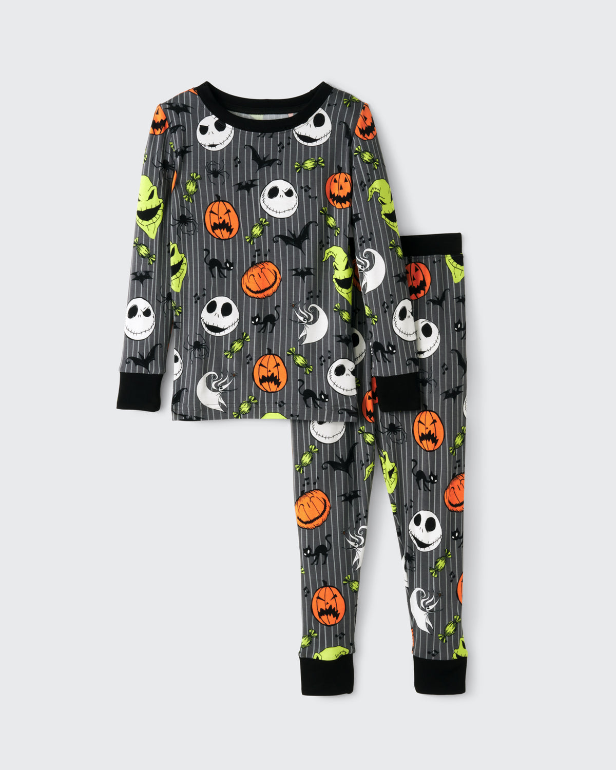 Flat lay of the Disney The Nightmare Before Christmas Two-Piece Pajama Set