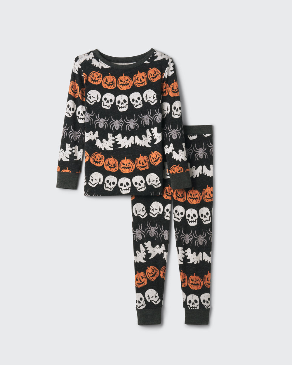 Flat lay of the Hallows Eve Two-Piece Pajama Set