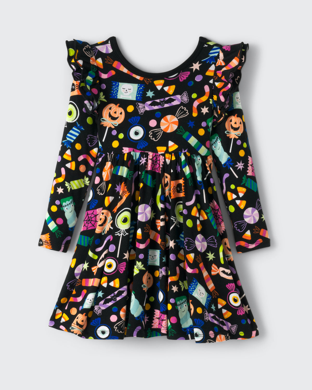 Flat lay of the Halloween Haul Flutter Twirl Dress
