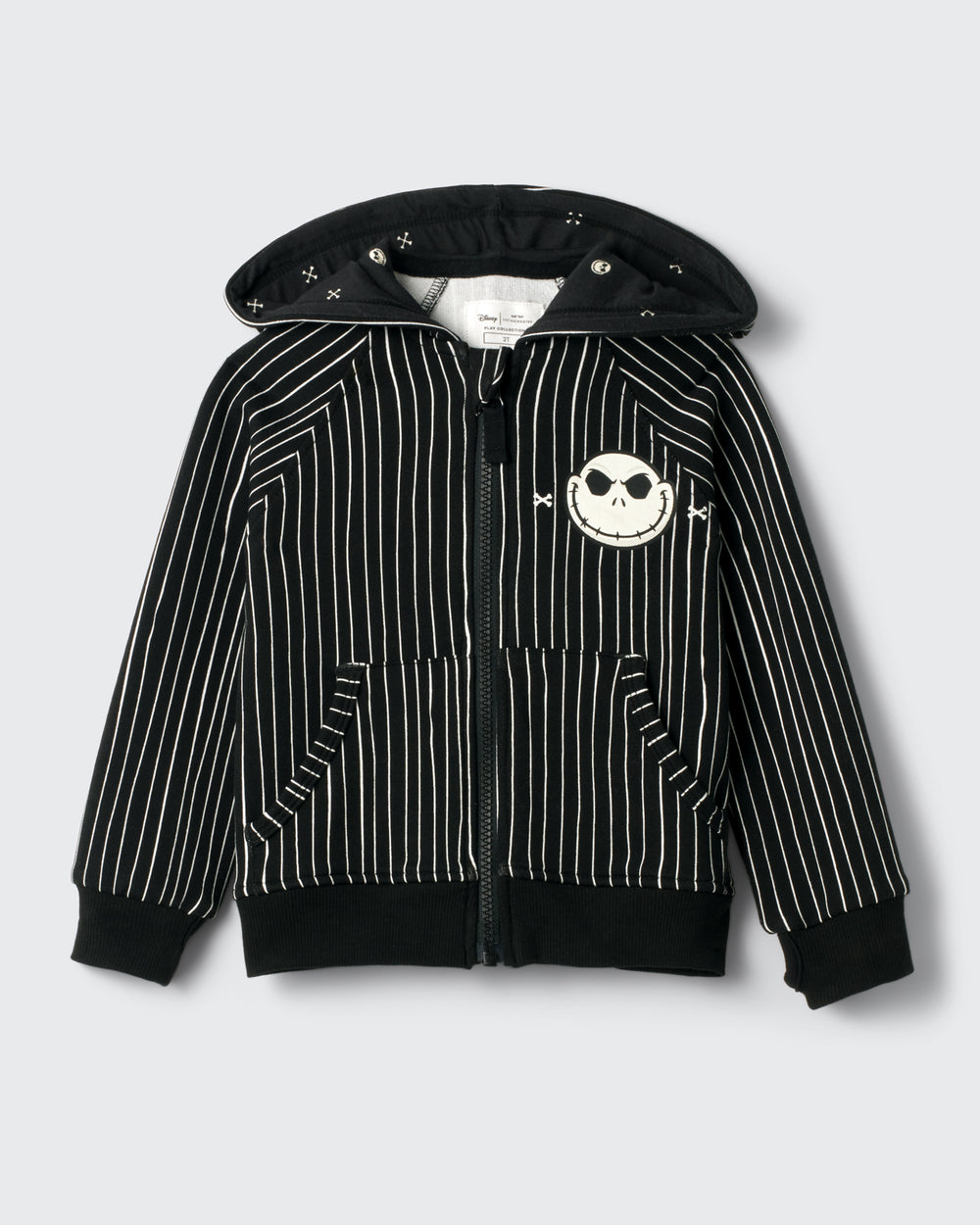 Flat lay of the Disney Jack Skellington Zip Hoodie