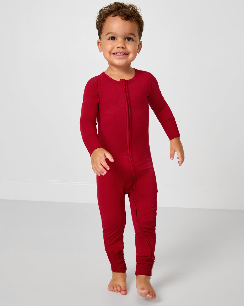 Boy wearing the Holiday Red Zippy
