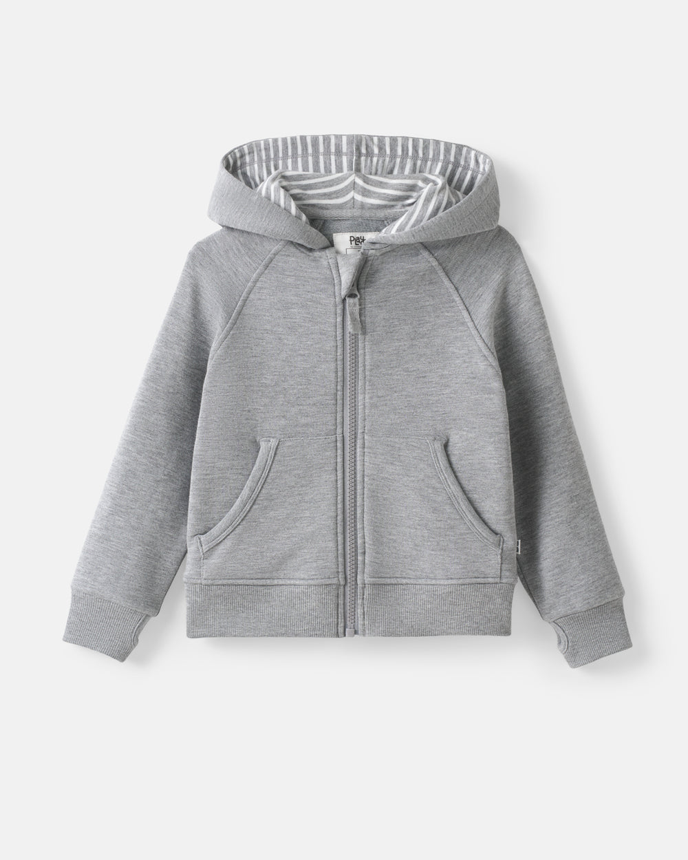 Flat lay of the Heather Gray Zip Hoodie