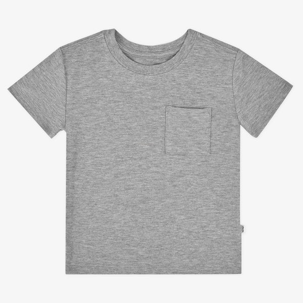 Flat lay of the Heather Gray Relaxed Pocket Tee