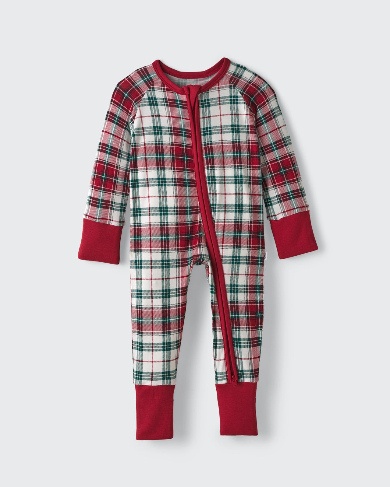 Flat lay of the Holly Plaid Zippy