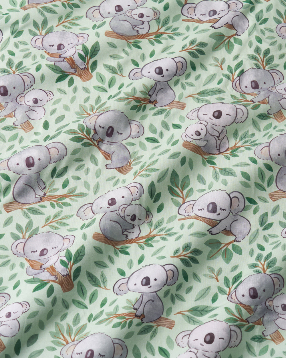 Close up of the Koala Cuddles fabric