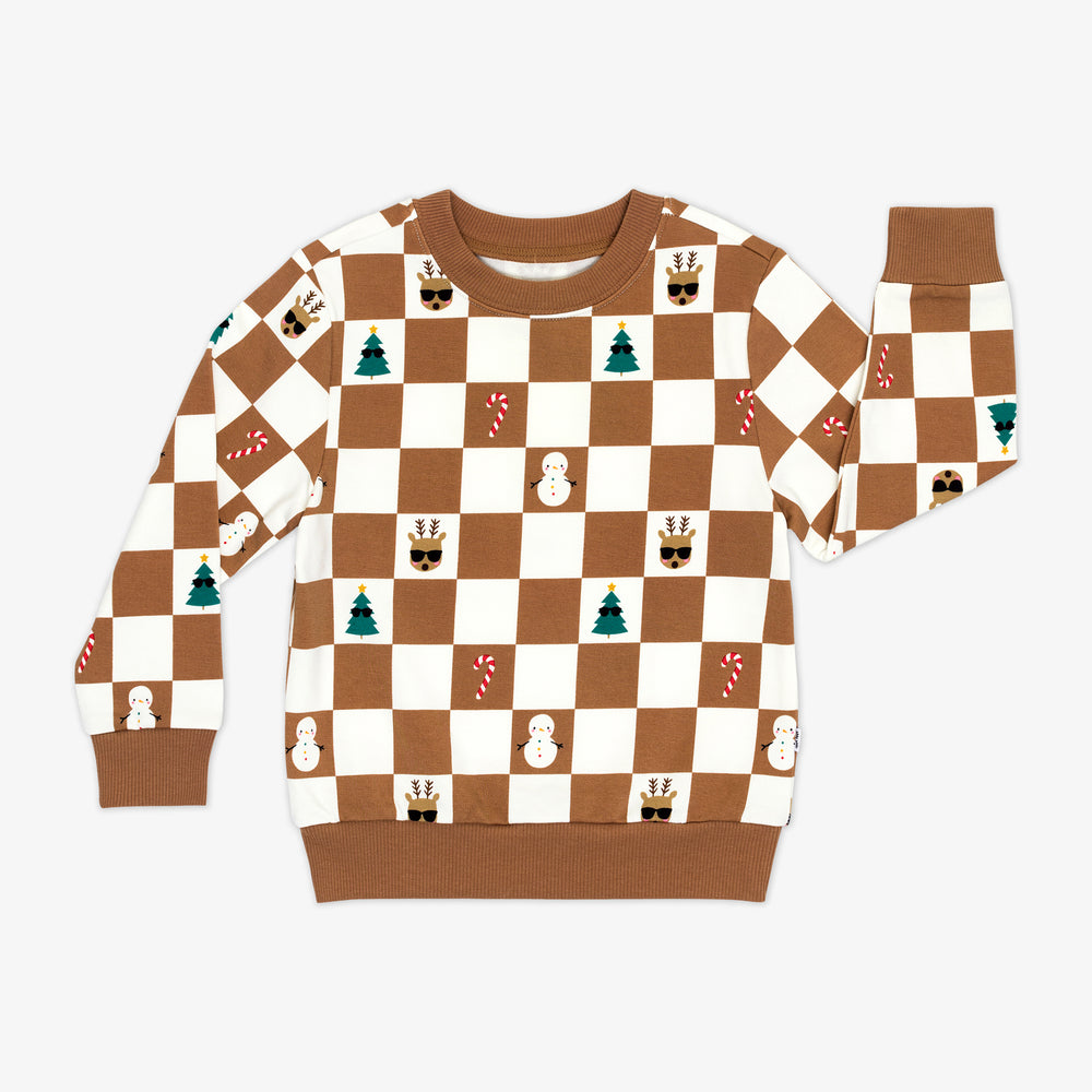 Flat lay image of a Holiday Checks Crewneck Sweatshirt