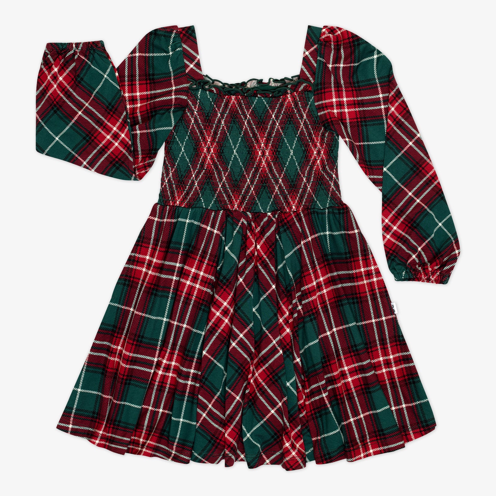 Flat lay image of a Fireside Plaid Smocked Dress