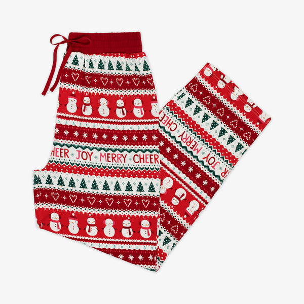 Flat lay image of Festive Fair Isle Men's Pajama Pants