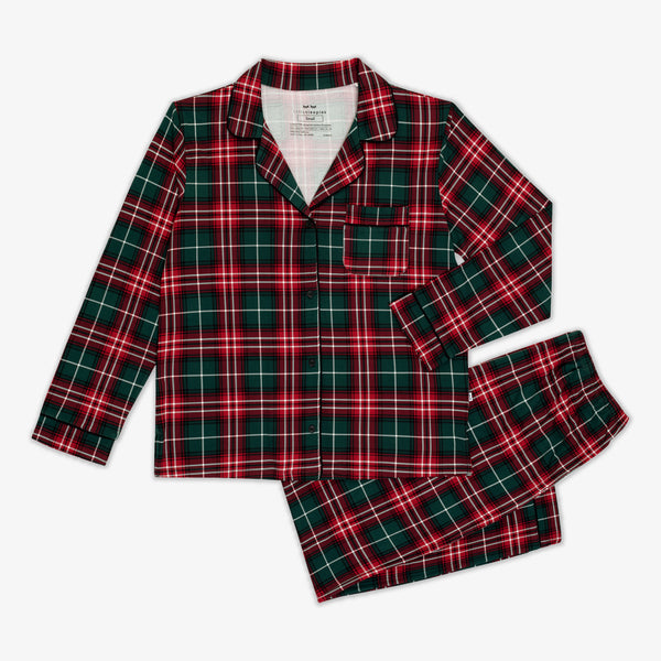 Flat lay image of a Fireside Plaid Women's Long Sleeve Pajama Set