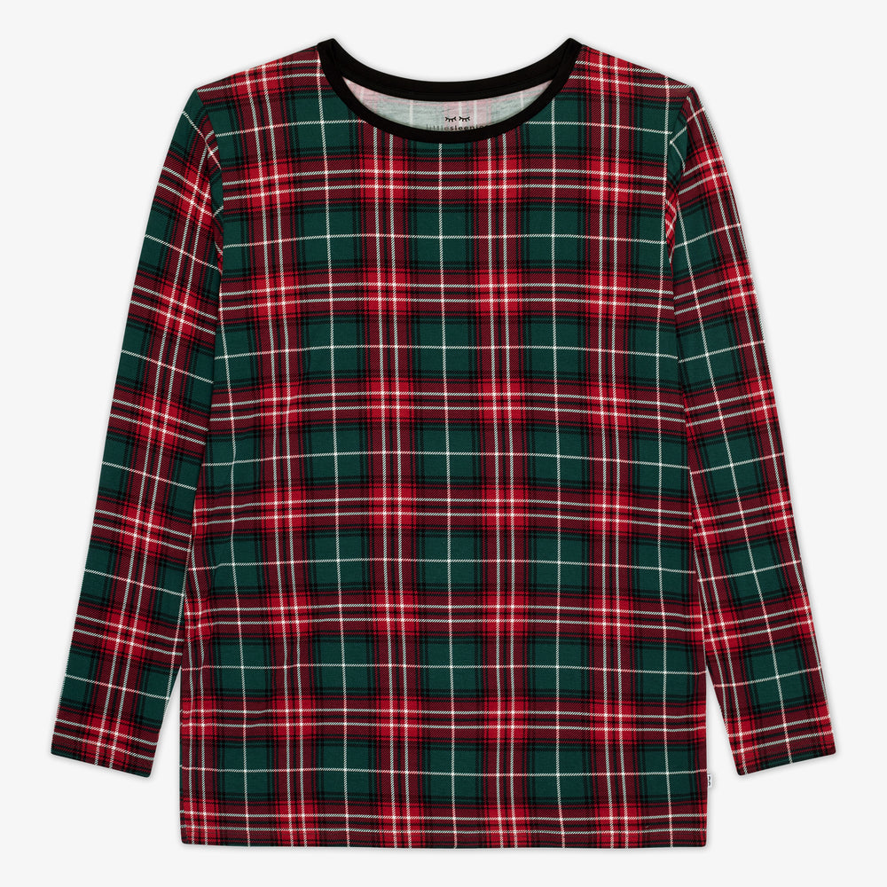 Flat lay image of a Fireside Plaid Men's Pajama Top