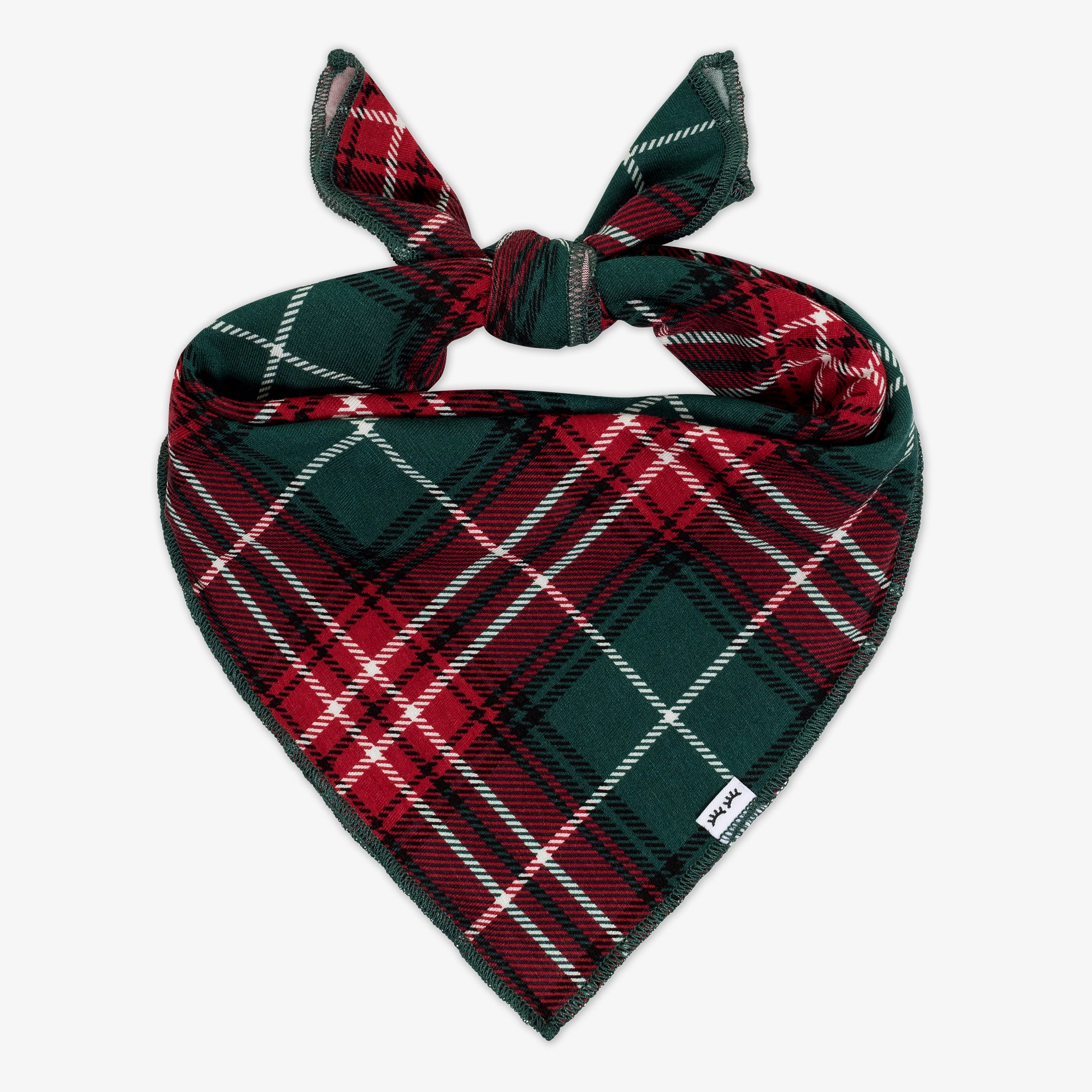 Flat lay image of a Fireside Plaid Pet Bandana