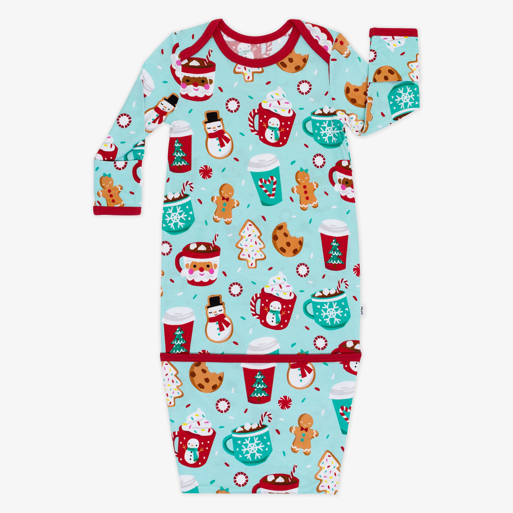 Flat lay image of a Peppermint Mocha Infant Gown