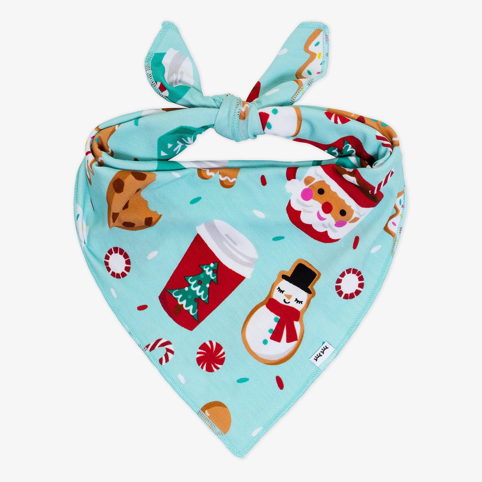 Flat lay image of a Peppermint Mocha Pet Bandana