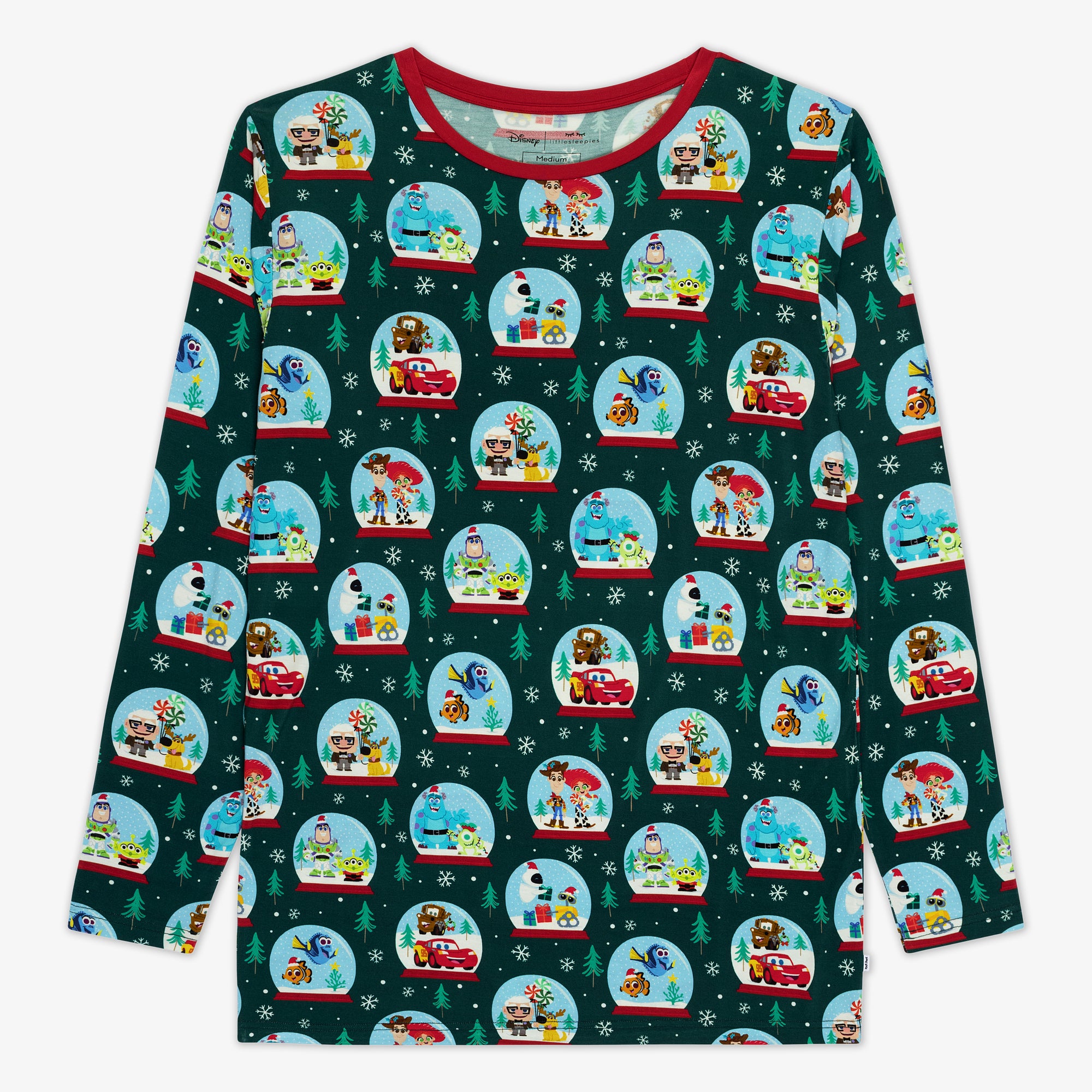 Flat lay image of the Disney A Very Pixar Christmas Men's Pajama Top