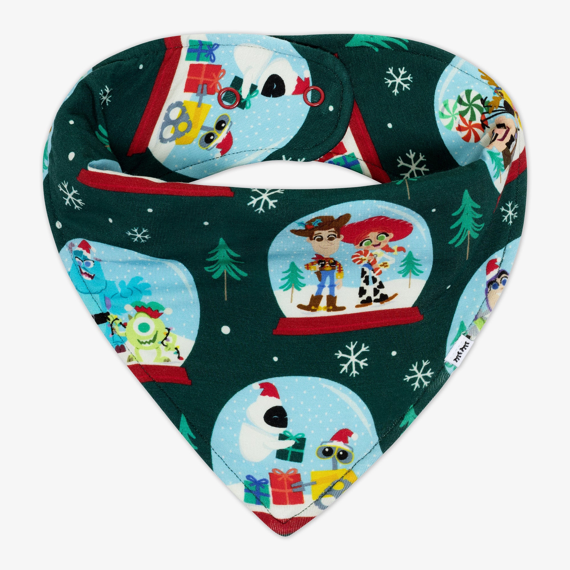 Flat lay image of A Very Pixar Christmas Bandana Bib