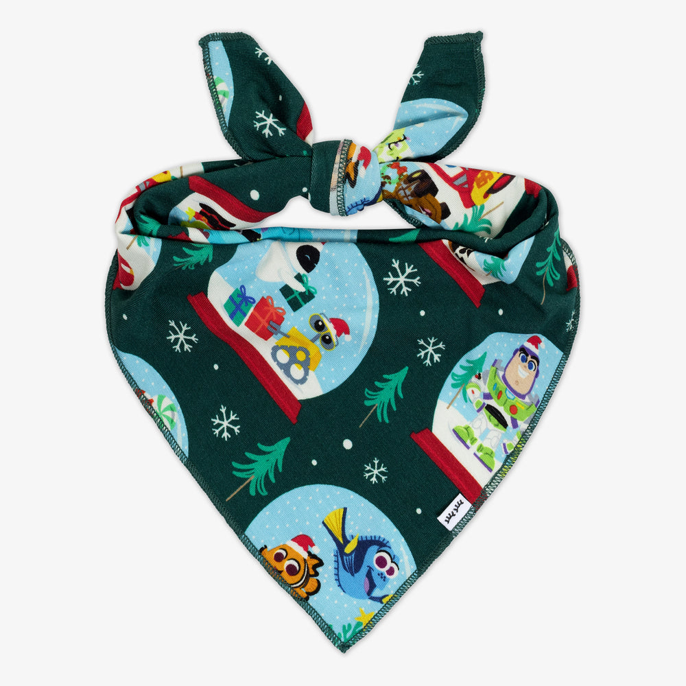 Flat lay image of the Disney A Very Pixar Christmas Pet Bandana