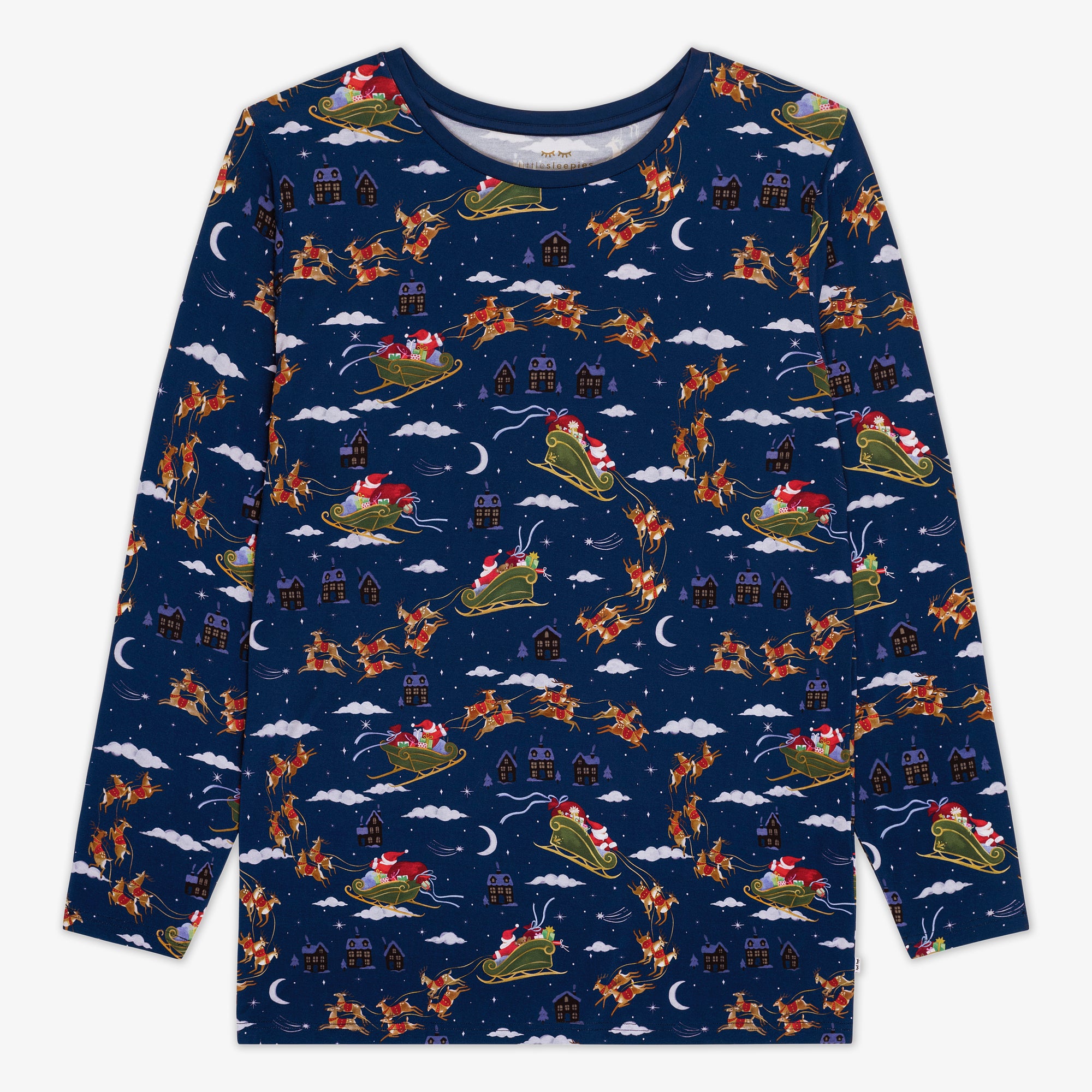 Flat lay image of a Santa's Sleigh Men's Pajama Top