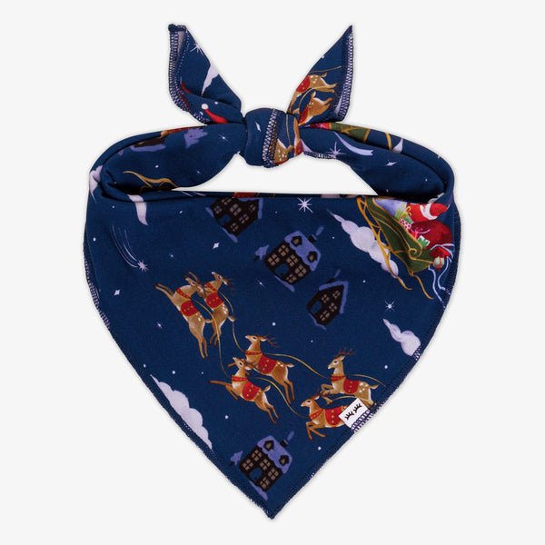 Flat lay image of a Santa's Sleigh Pet Bandana