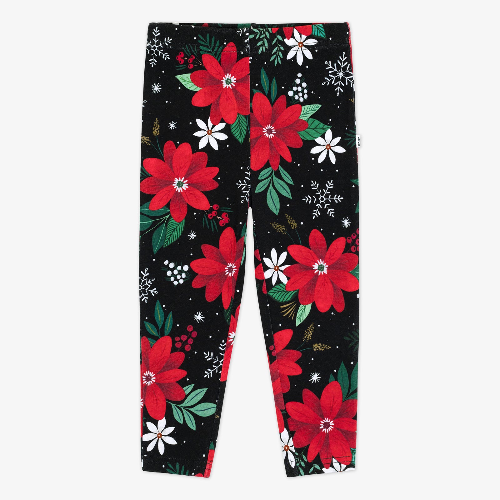 Flat lay image of Snowy Blooms Leggings