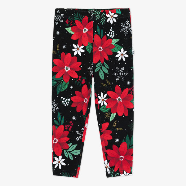 Flat lay image of Snowy Blooms Leggings