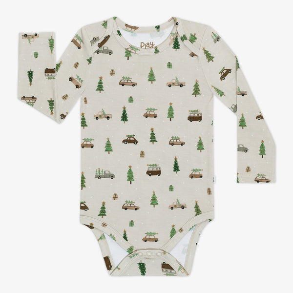 Flat lay image of a Tree Traffic Bodysuit