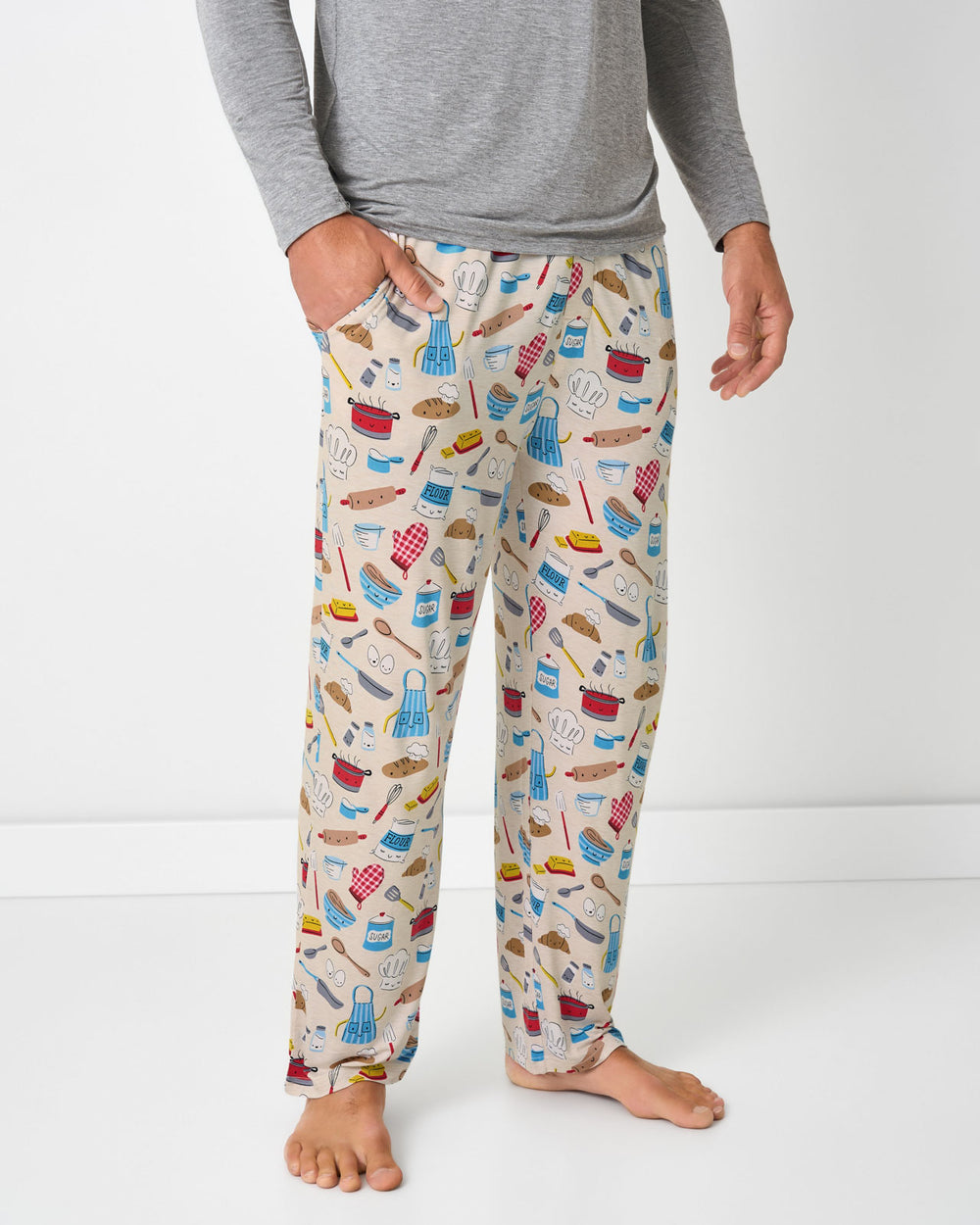 Man wearing the Little Chef Men's Pajama Pants