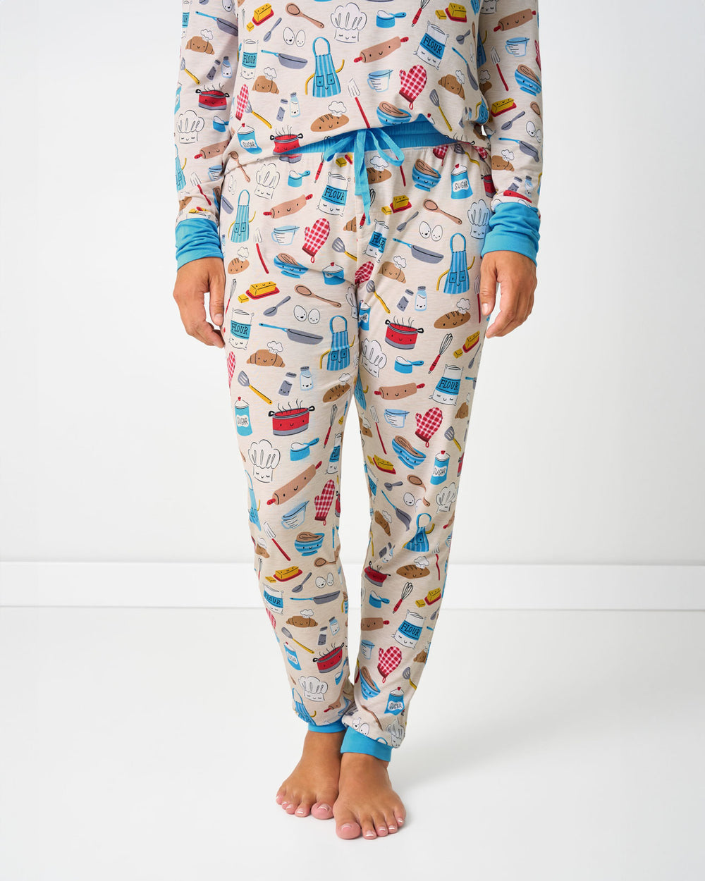Woman wearing the Little Chef Women's Pajama Pants