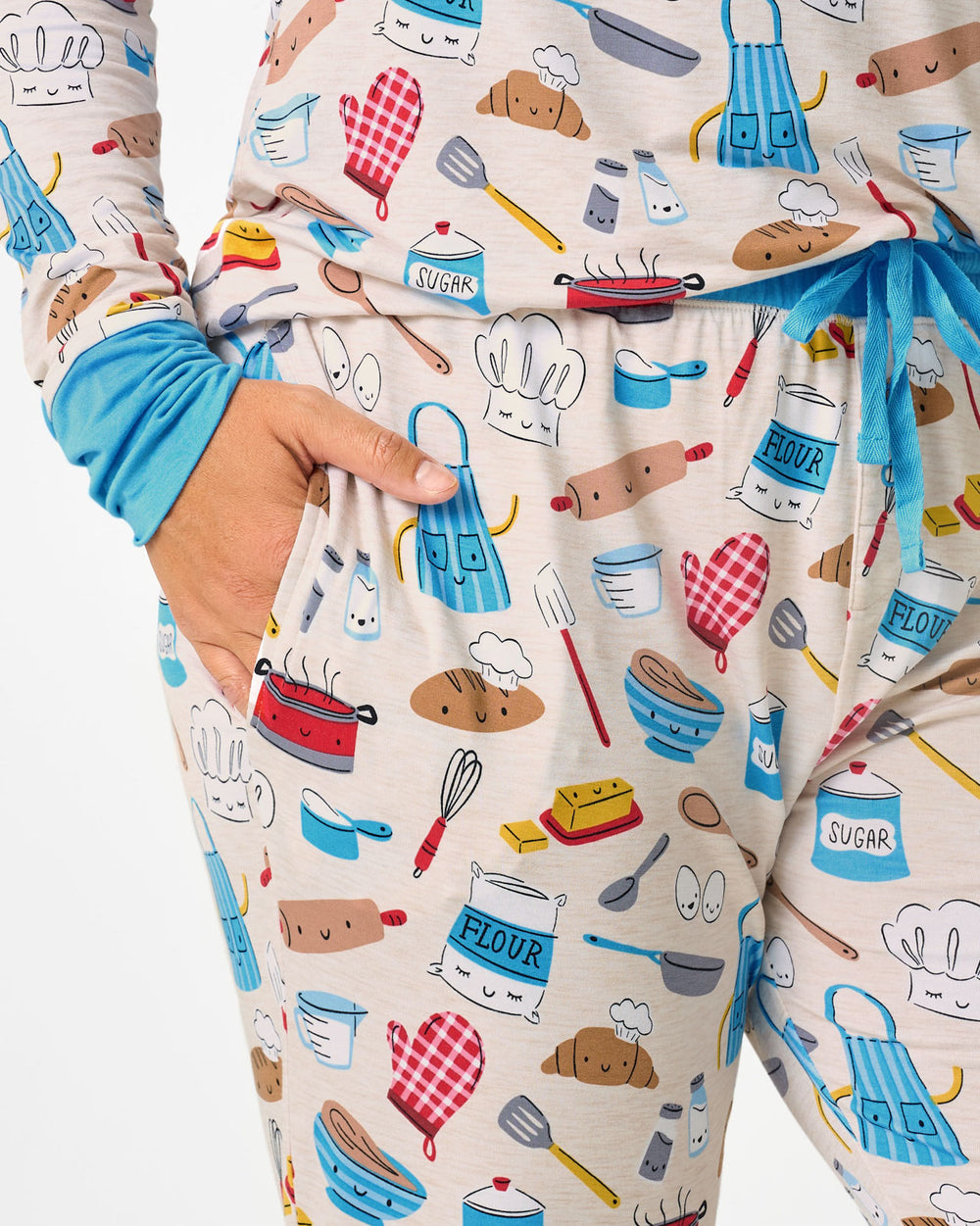 Close up of the pocket detail on the Little Chef Women's Pajama Pants