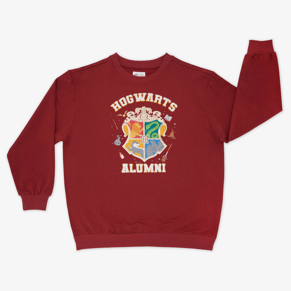 Flat lay image of a Hogwarts Alumni Adult Crewneck Sweatshirt