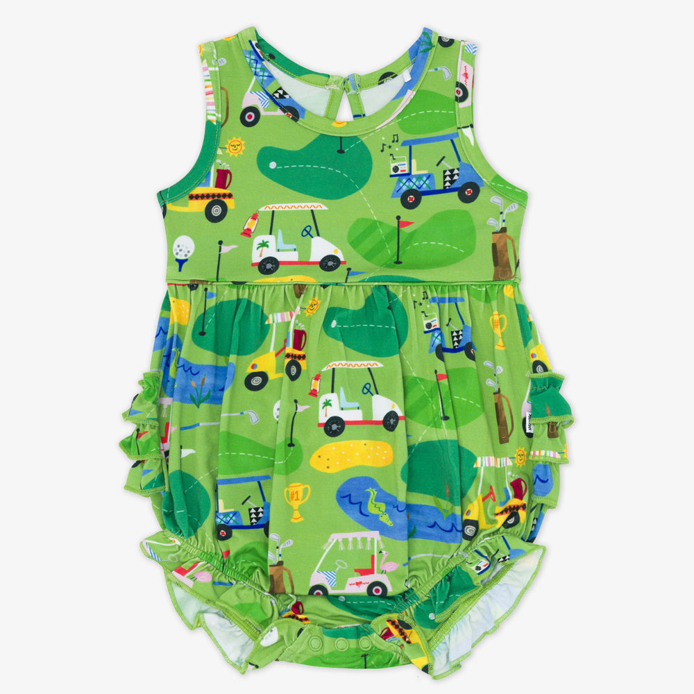 Flat lay image of a Fairway Fun Bubble Romper