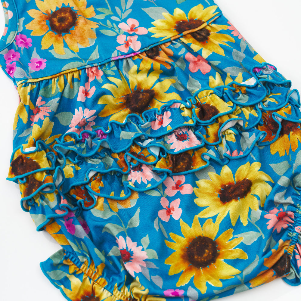 Alternate close up detail shot of a Sunflower Fields Bubble Romper