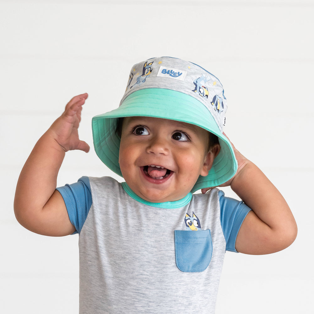 Alternative image of child in the Bluey Graphic Bucket Hat