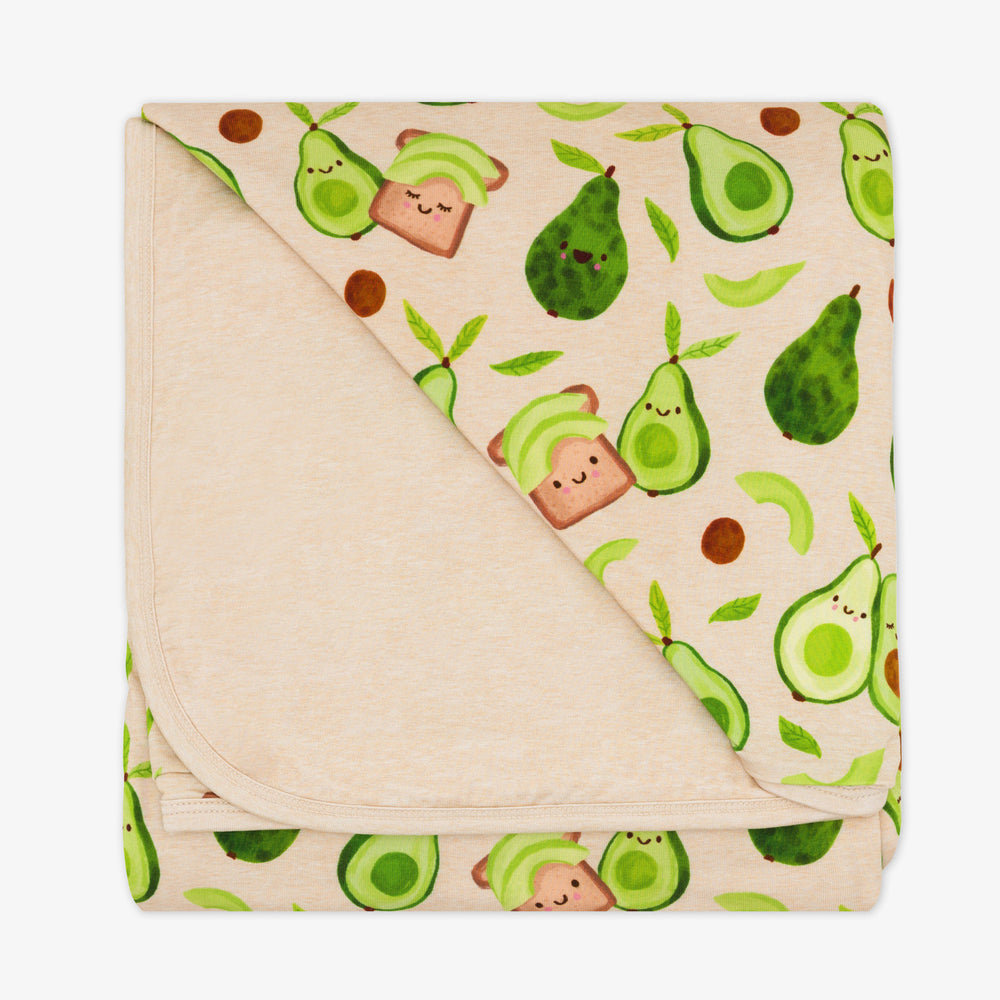 Flat lay image of an Avocado Toast cloud blanket 