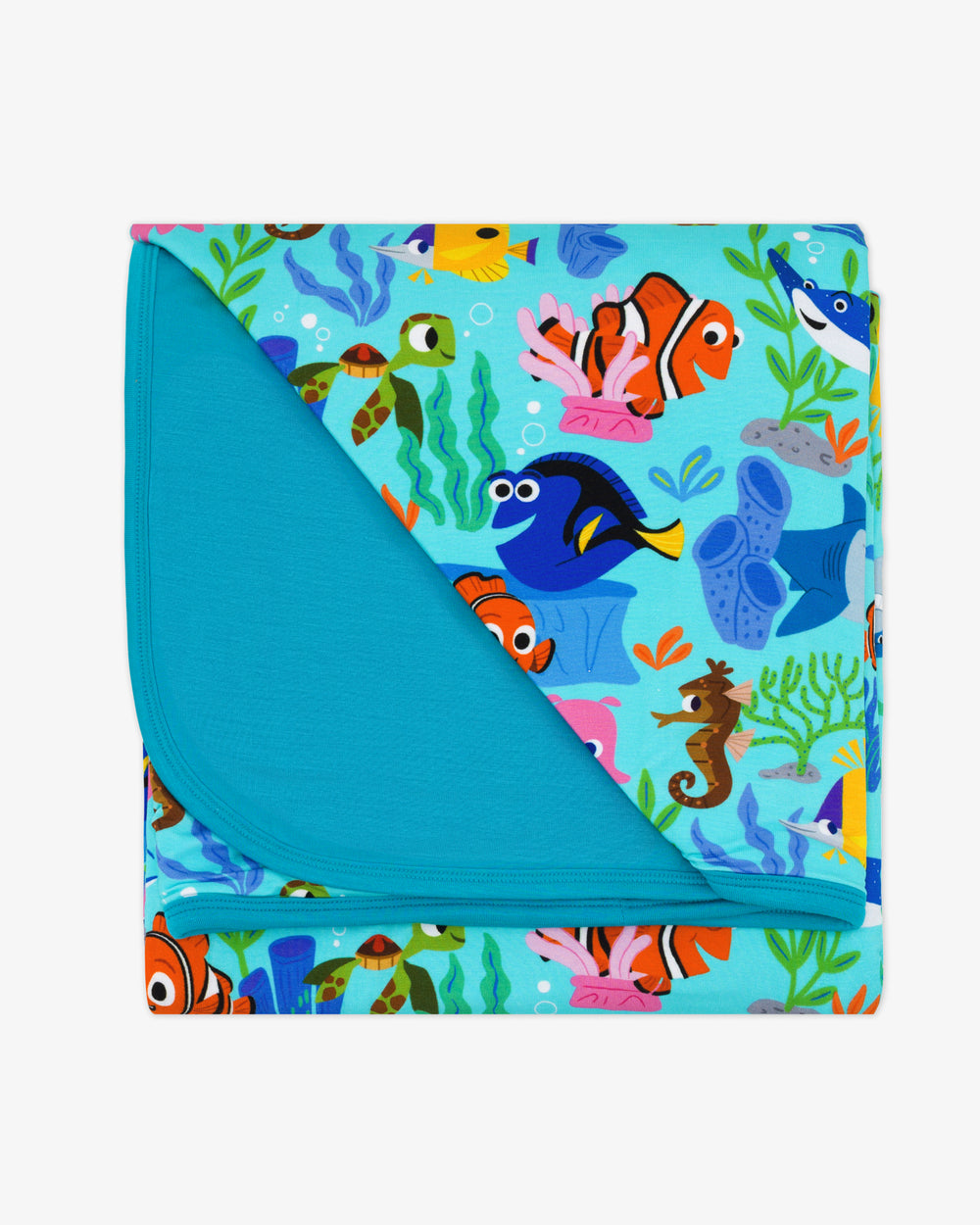 Flat lay of the Disney Nemo's Reef Large Cloud Blanket®