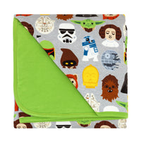 Flat lay image of a Legends of the Galaxy large cloud blanket